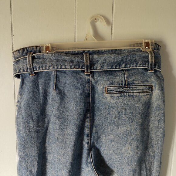 Sézane Austin Trousers High-waisted Ankle-length Blue Denim Jeans (Paperbag) - Picture 8 of 12